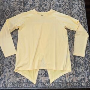 Waggle Women's Yellow Tie-Back Long Sleeve Shirt- Large